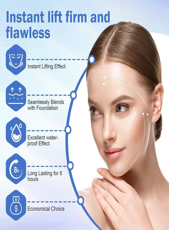 جانميسي شريط شد الوجه 200 قطعة، لصقات شد الوجه غير المرئية على شكل حرف V للبشرة المترهلة والذقن المزدوجة، شرائط شد الرقبة لتقليل التجاعيد، تطبيق ما قبل المكياج للعينين والفكين - Image 2